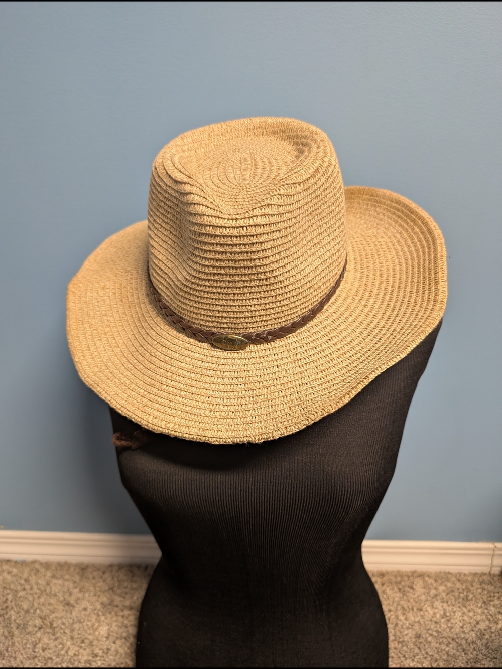 Straw Wide Brim Fedora Hat - Natural